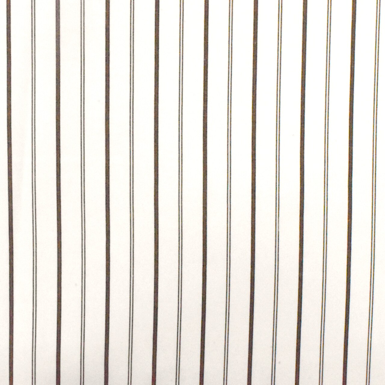 Pure White-Black-Brown Stripe Polyester Shirting Woven Fabric By the Yard